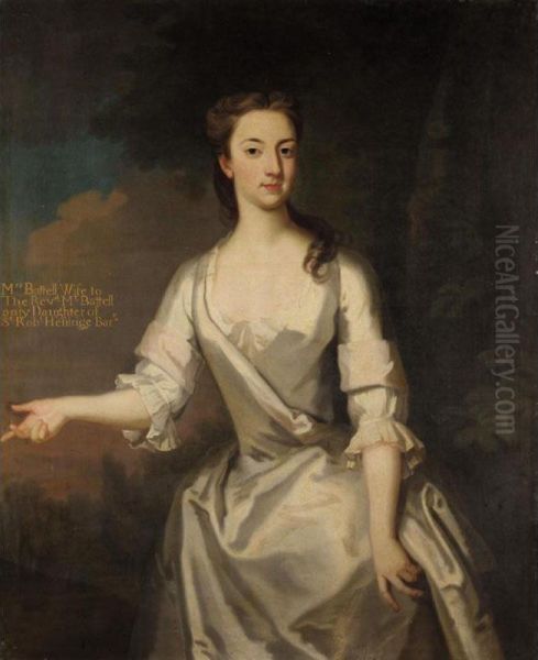 Portrait Of Mrs Battell Oil Painting by Richard Collins