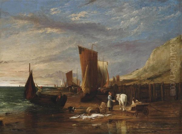 The Day's Catch Oil Painting by William Collins