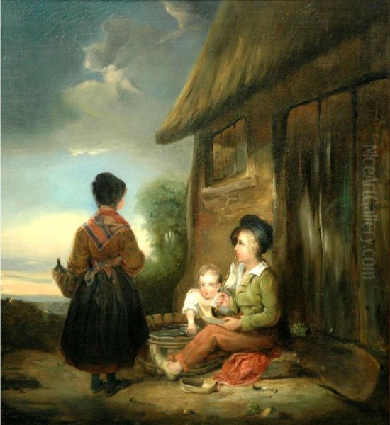 Three Children Oil Painting by William Collins