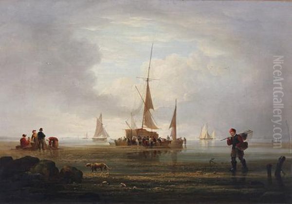 Sorting The Catch Oil Painting by William Collins