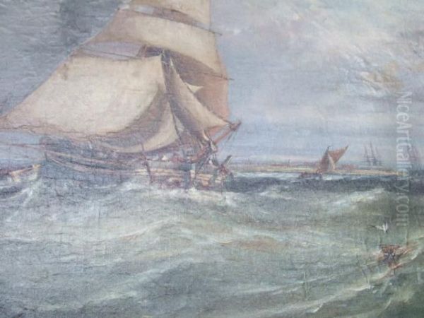 Shipping Oil Painting by Ebenezer Colls