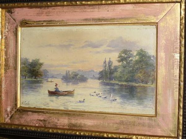 On The Thames Oil Painting by Harry Colls