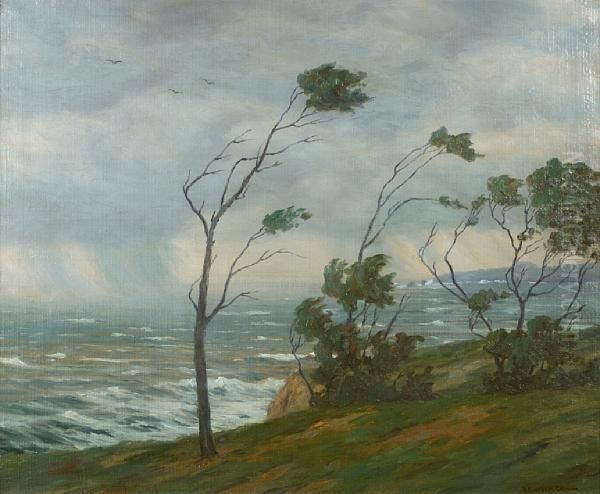 Storm Along The Coast Oil Painting by Roi Clarkson Colman