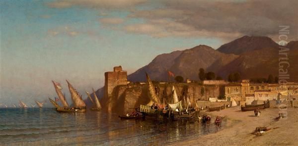 The Coast Of North Africa Oil Painting by Samuel Colman