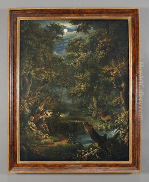 Caccia Notturna Al Cervo Oil Painting by G.B Colomba