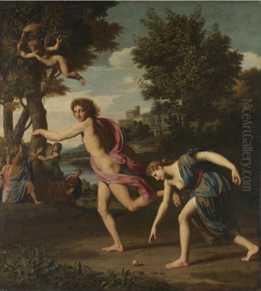 Atalanta And Hippomenes Oil Painting by Nicolas Colombel