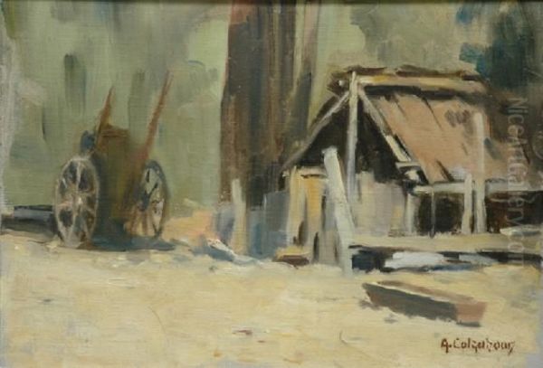 The Old Cart Oil Painting by Alexander Colquhoun