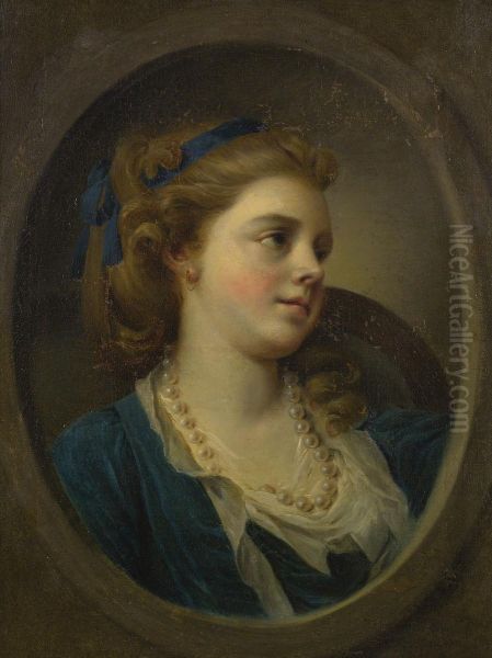 Portrait Of A Girl Oil Painting by Jean-Francois Gilles Colson