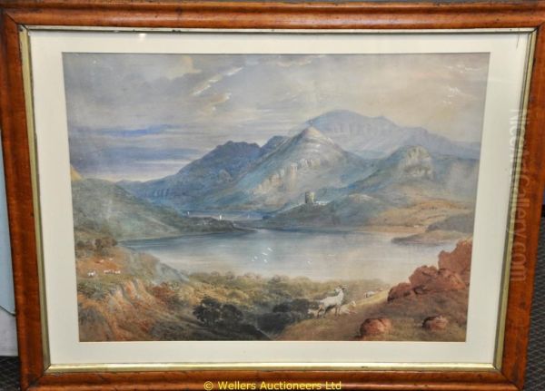 Snowdon From Lanberis Lake Oil Painting by John Coltman