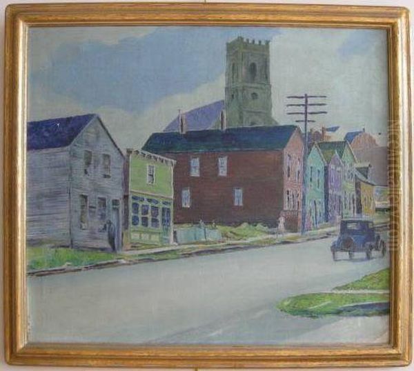 Cleveland Street Scene Oil Painting by Ora Coltman