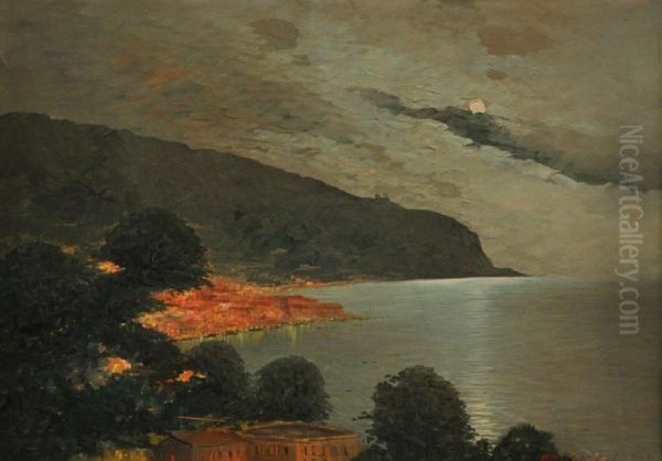 Vue De La Baie De Villefranche Oil Painting by A. Colucci