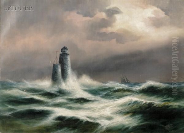 Whaleback Light Oil Painting by Pauline Meyer Colyar