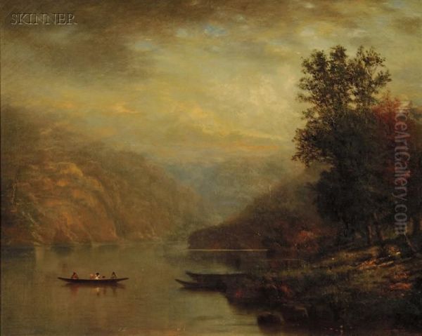 Boating On The Lake Oil Painting by Vincent Colyer