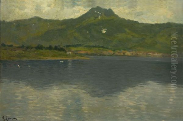 Paisaje De Irun Oil Painting by Augusto Comas Y Blanco