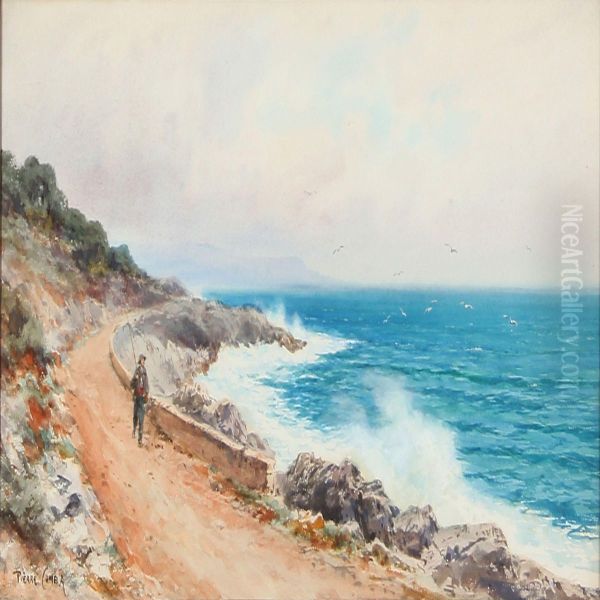 Coastal Scene Oil Painting by Pierre-Paul Comba