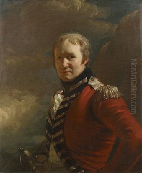 Portrait Of A Gentleman, Said To Be Captain Grogan Oil Painting by John Comerford