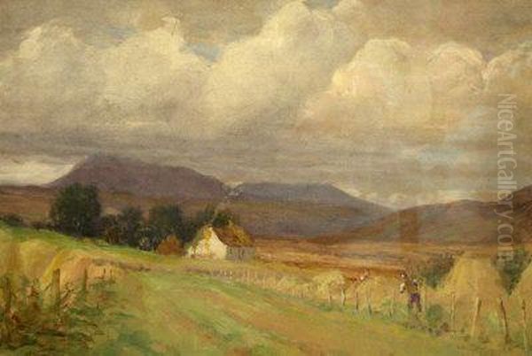 Lakin Cottage Arran Oil Painting by Arthur Comfort