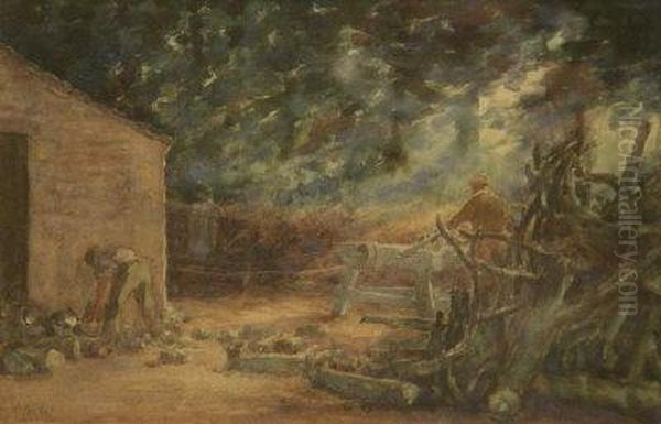 Sawmill Oil Painting by Arthur Comfort