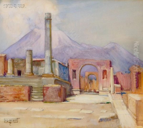 View Of Pompeii Oil Painting by Eben Farrington Comins