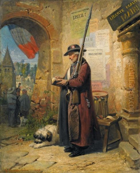 Katholischer Geistlicherals Nationalgardist Im Dienste Der Republik Oil Painting by Francois Claudius Compte-Calix