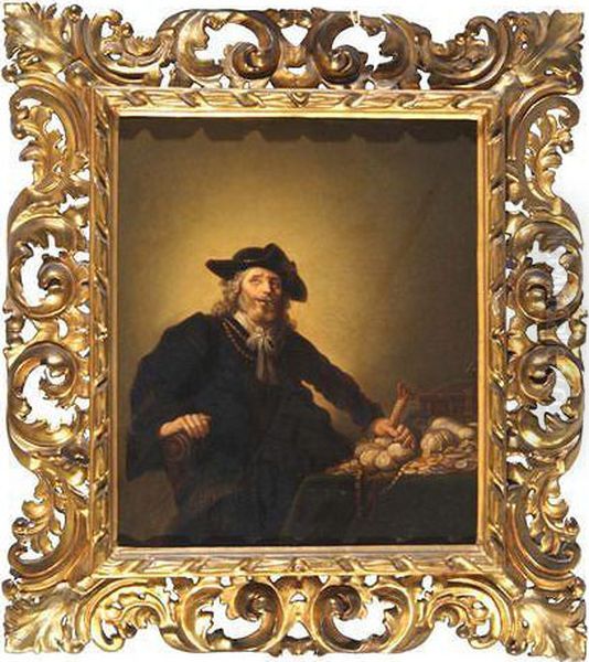 Portrait Of Amoney Lender Oil Painting by Pietro Comucci