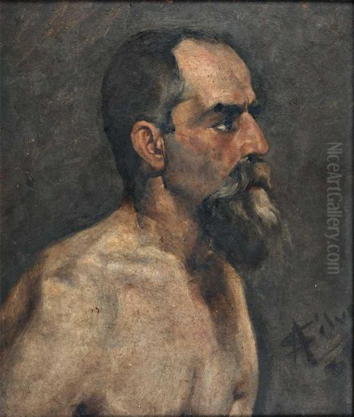 Busto Masculino Oil Painting by Antonio Tomas Conceicao E Silva