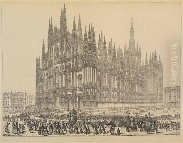 Engravings Of Ancient Cathedrals, Hotels De Ville And Other Public Buildings Of Celebrity In France, Holland, Germany, And Italy Oil Painting by John Coney