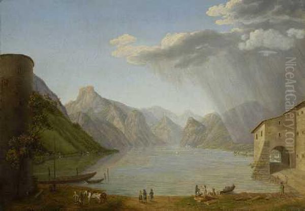 Gebirgssee. Oil Painting by Carl Conjola