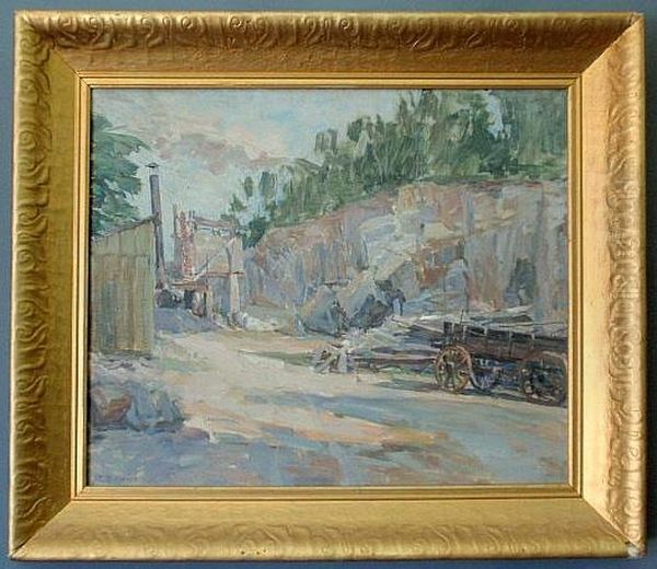 Quarry In Lambertville Oil Painting by John Ramsey Conner