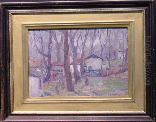 Houses And Trees Oil Painting by John Ramsey Conner