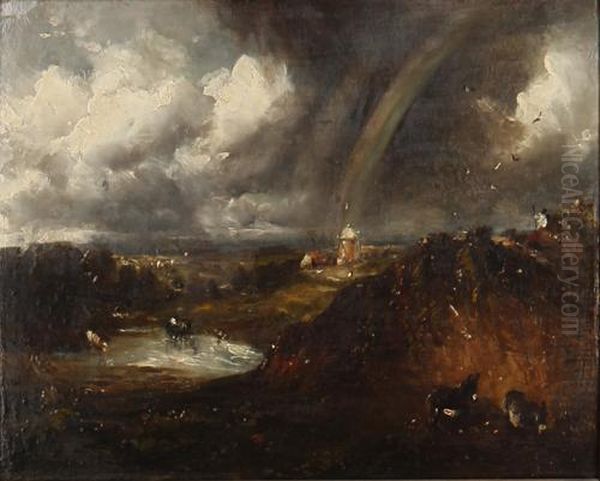 Hampstead Heath Oil Painting by John Constable