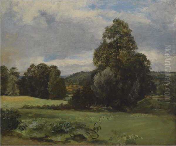 View Of The Entrance To Fen Lane Oil Painting by Lionel Constable