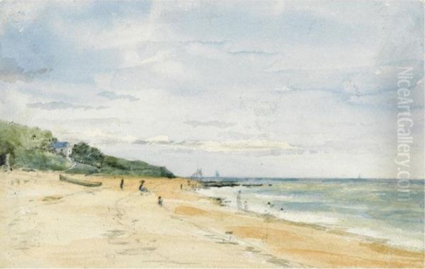 From The Collection Of The Late Michael Ingram
 

 
 
 

 
 Figures On A Beach Oil Painting by Lionel Constable