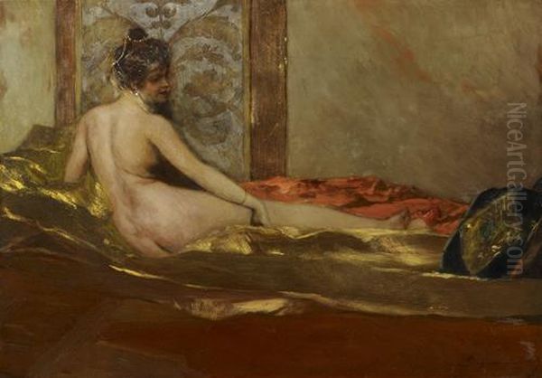 Odalisque Oil Painting by Benjamin Jean Joseph Constant