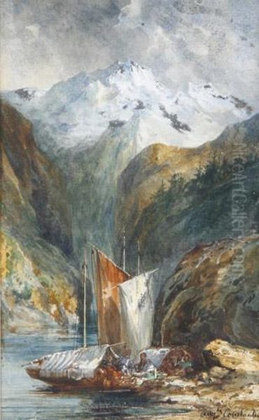 Zweiaquarelle Mit Flusslandschaften Oil Painting by Auguste-Aristide-Fernand Constantin