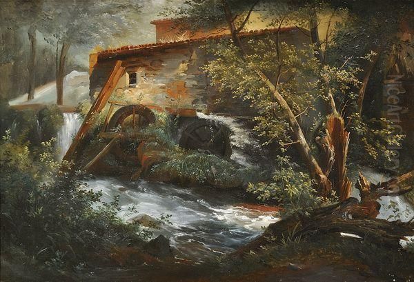 Le Moulin Oil Painting by Jean Antoine Constantin D'Aix