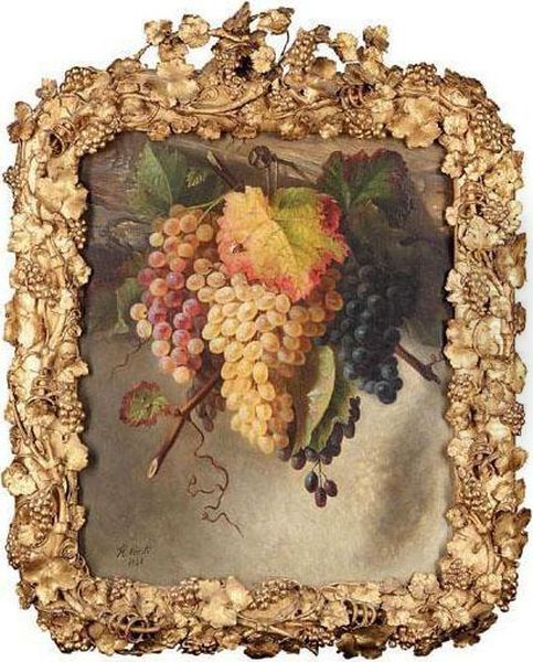 Still Life Of Grapes Oil Painting by Hortense Conte