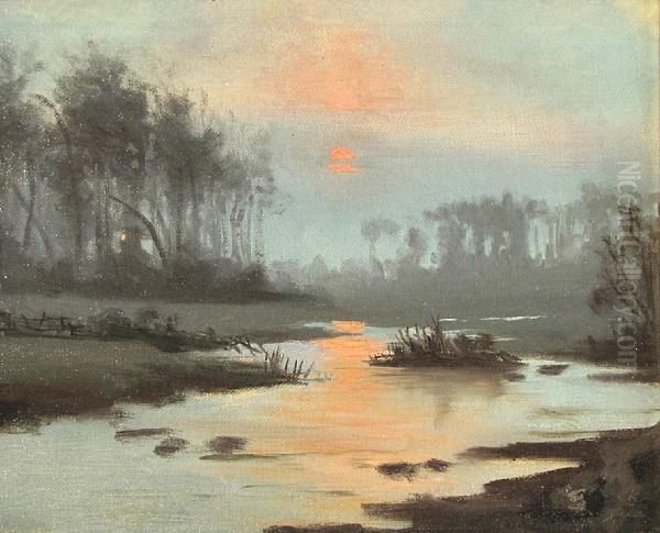 Luminous Sunset Oil Painting by John Severinus Conway