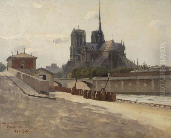 Notre Dame, Paris Oil Painting by John Severinus Conway