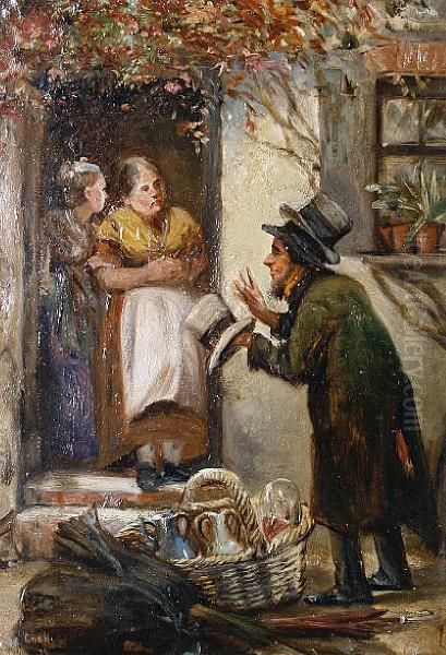 The Pedlar's Wares Oil Painting by Cook