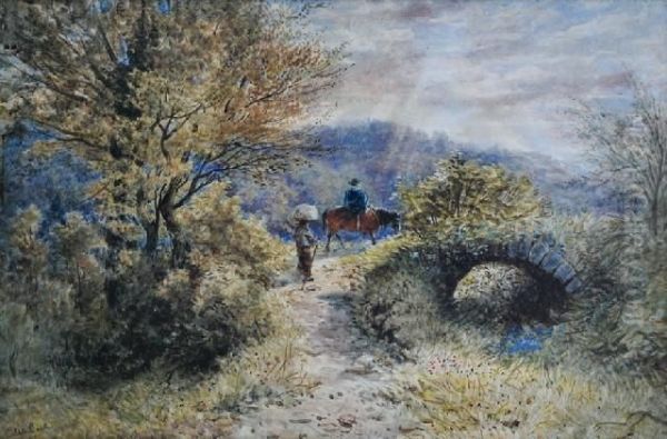 Crossing The Bridge Oil Painting by Ebenezer Wake Cook