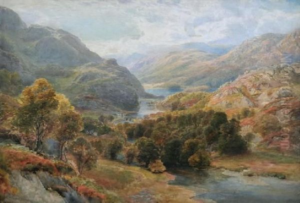 Landscape With River And Bridge Oil Painting by Ebenezer Wake Cook