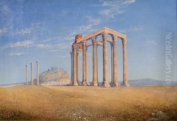 The Temple Of Olympeus Zeus Oil Painting by Henry Cook