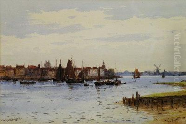 A View Of Dordrecht Oil Painting by Herbert Moxon Cook