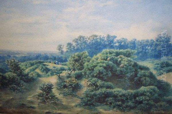 Playing On Hampstead Heath Oil Painting by Samuel Cook Of Plymouth