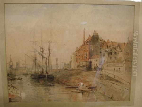 Shipping In Bristol Harbour Oil Painting by Samuel Cook Of Plymouth