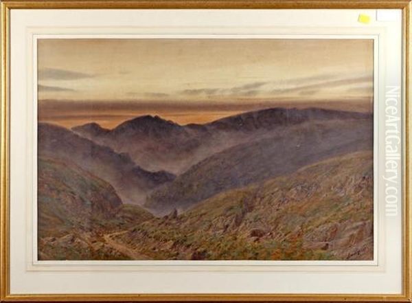 A Highland Pass Oil Painting by Isaac Cooke