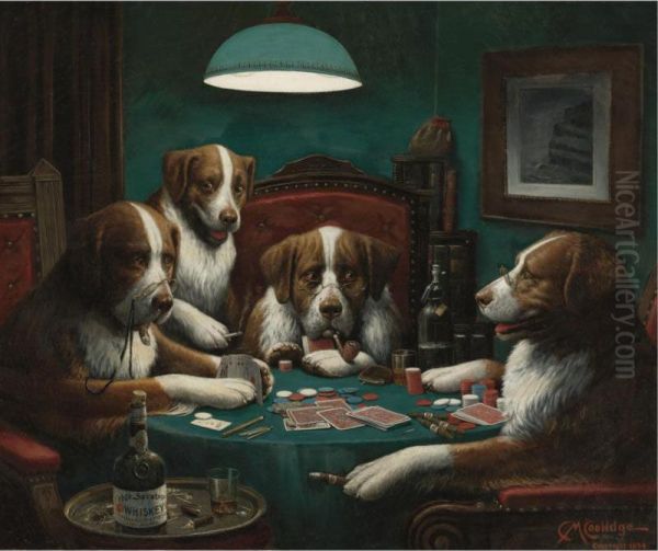 The Poker Game Oil Painting by Cassius Marcellus Coolidge