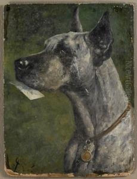 Great Dane Oil Painting by Cassius Marcellus Coolidge