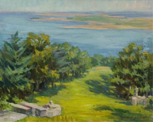 Ocean Shore Scene Oil Painting by Mary Rosamond Coolidge